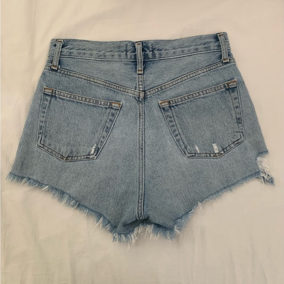 AGOLDE Parker Cutoff Organic Cotton Denim Shorts (Riptide) - Picture 2 of 5